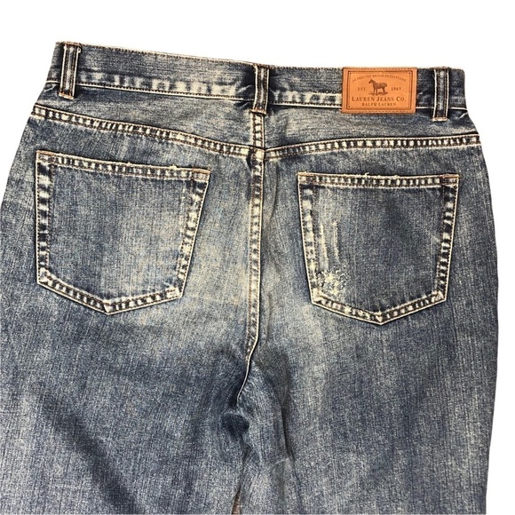 Lauren Ralph Lauren bootcut jeans patched embroidered embellished 10” rise 6 - Picture 4 of 9